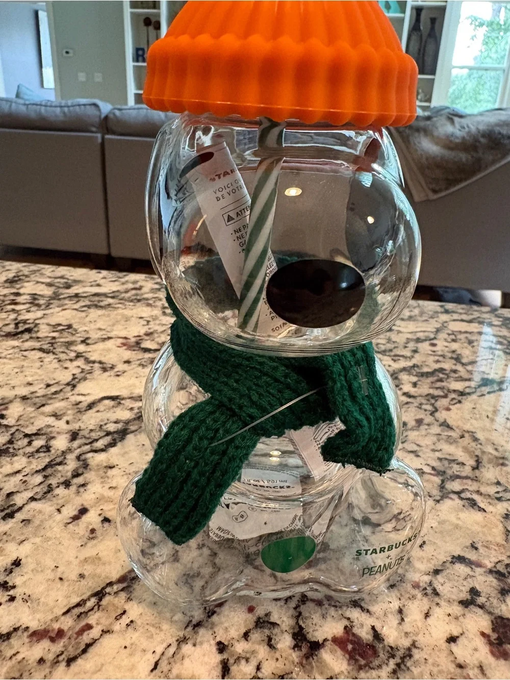 New! Starbucks Snoopy Glass Cold Cup with box